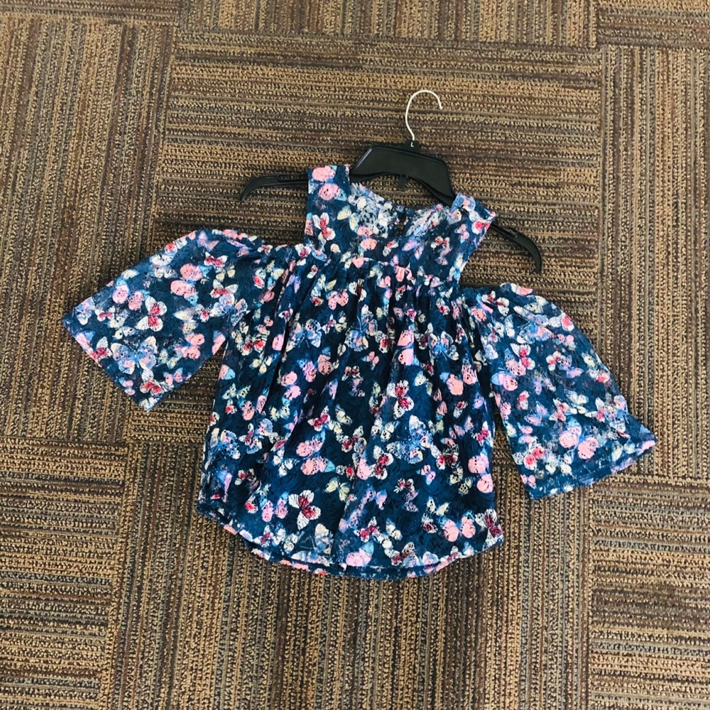 Floral blue shirt
